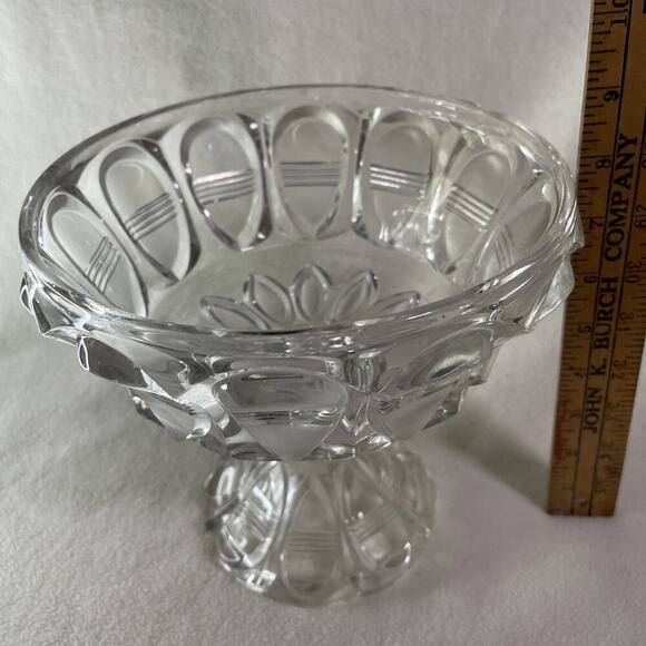 EAPG George Duncan & Son “Barred Ovals”, Glass pedestal compote - Picture 6 of 7